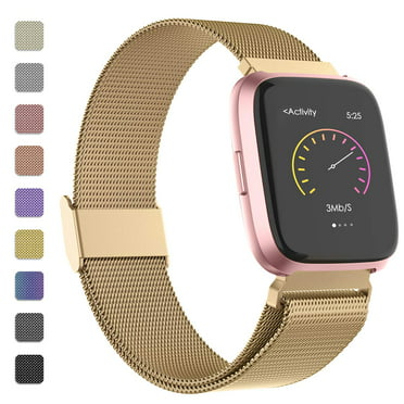 GinCoband Milanese Loop Bands for Fitbit Charge 2,Stainless Steel Metal Bracelet with Magnet Lock Stainless Steel Metal Bracelet with Magnet Lock Rose Gold Large 6.7-8.1 